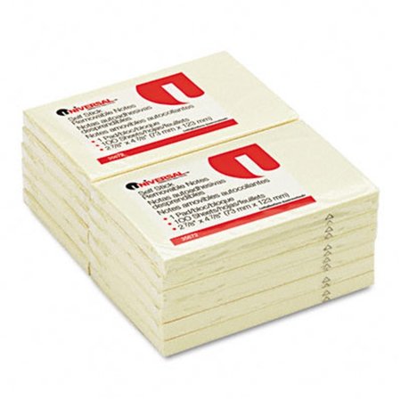 UNIVERSAL BATTERY Universal Standard Self-Stick Notes 3 x 5 Yellow 12 100-Sheet Pads Pack 35672